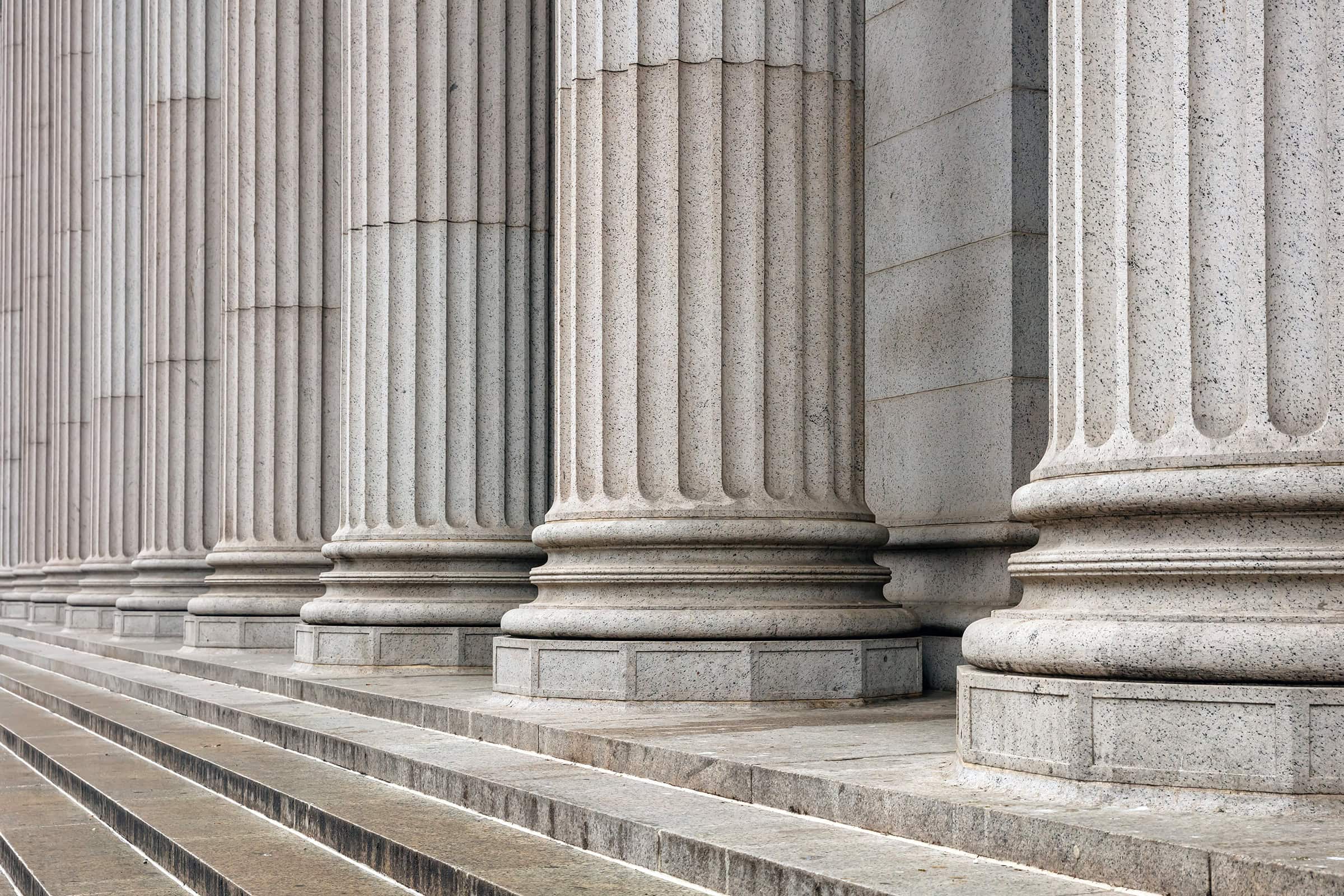 Stone colonnade and stairs detail.