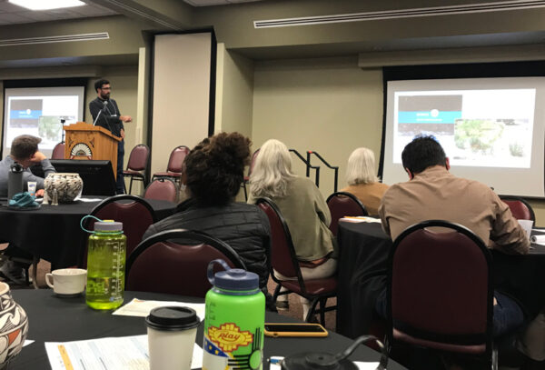 Mario Nuño-Whelan speaks at the Land and Water Summit in 2022, Albuquerque, New Mexico. (Photo/Pland Collaborative)
