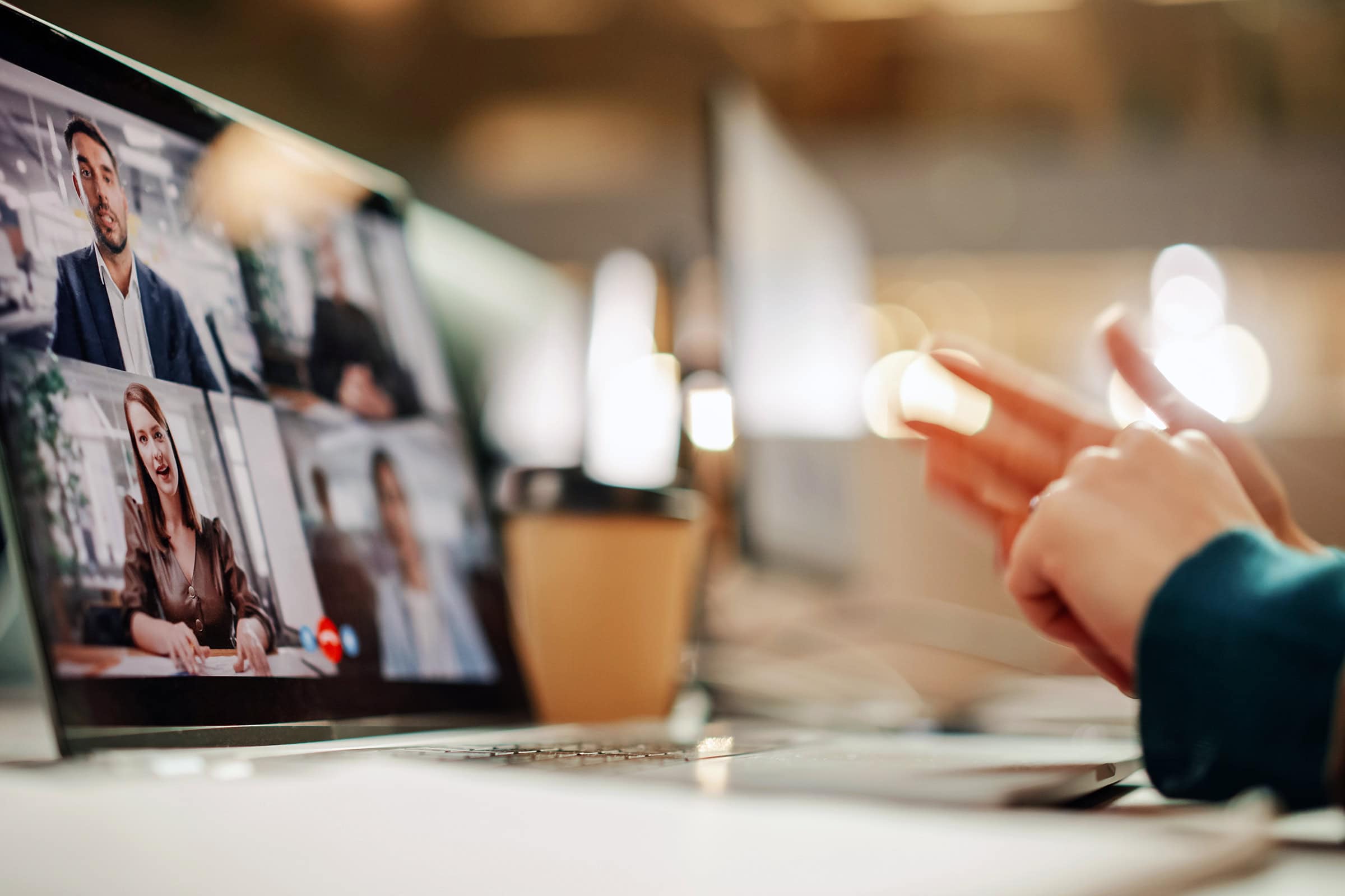 Multiethnic People Conference Meeting Online.