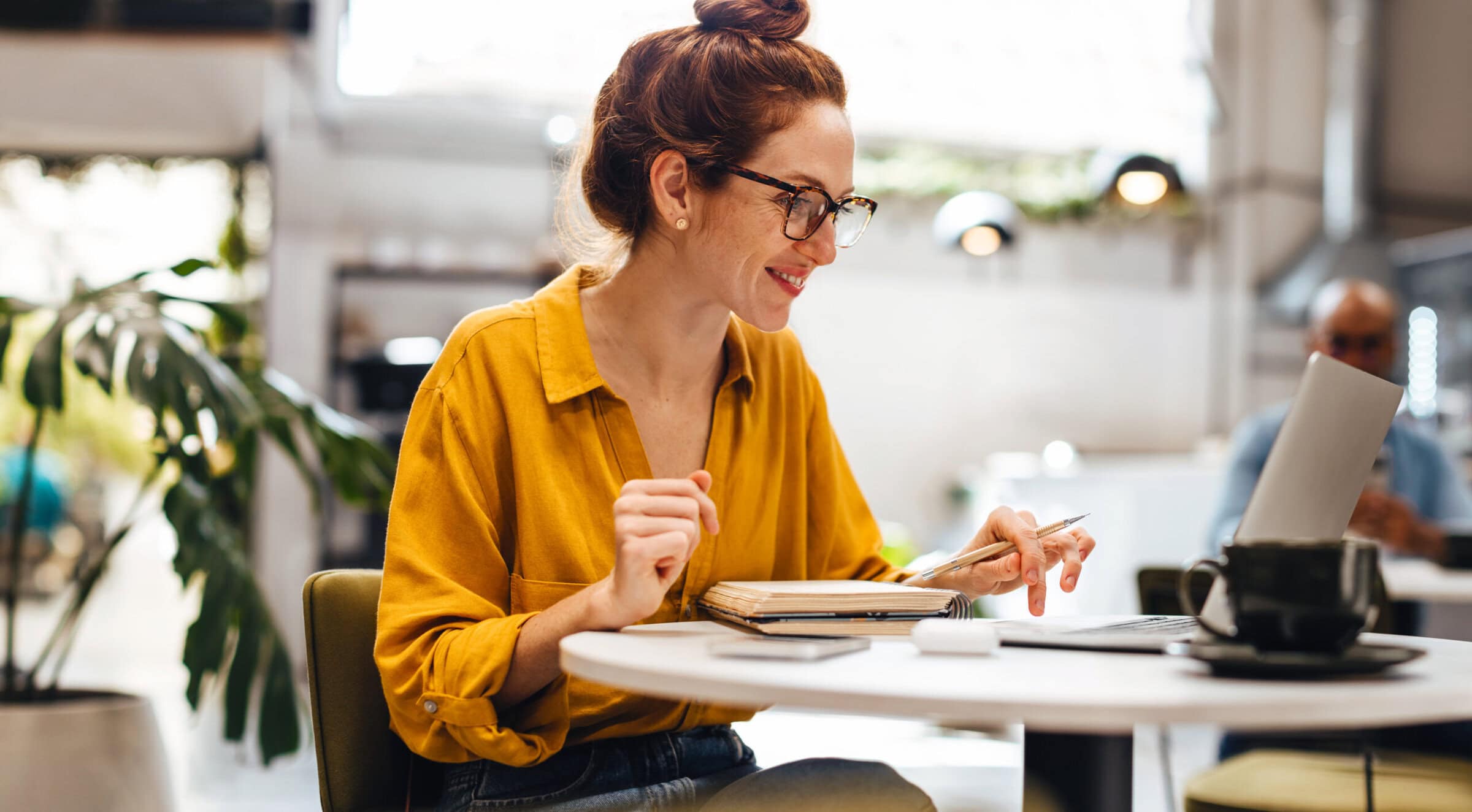 Female professional takes an online continuing education course