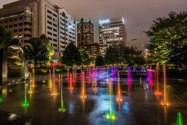 Citygarden, St. Louis, Missouri, USA (Crystal Fountains)