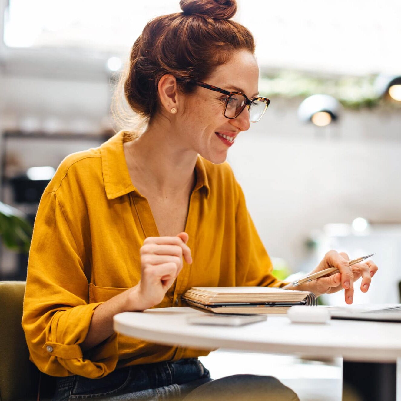 Female professional takes an online continuing education course